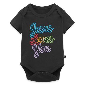 Jésus vous aime ! - Body à manches courtes Premium Bébé - noir - Devant