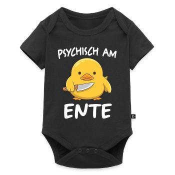 Psychisch Am Ente Lustiger Spruch - Baby Premium Kurzarmbody - Schwarz - Vorne