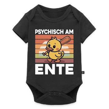 Psychisch Am Ente Lustiger Spruch - Baby Premium Kurzarmbody - Schwarz - Vorne
