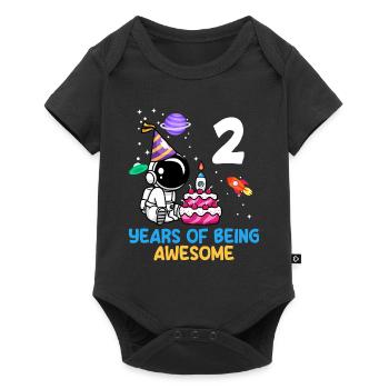 Two Years of Space Adventure Joy Birthday - Baby Premium short-sleeve bodysuit - black - Front