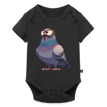 Tauben Taube - Baby Premium Kurzarmbody - Schwarz - Vorne