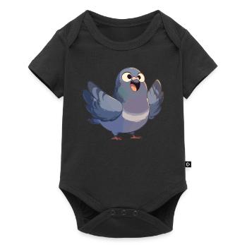 Tauben Taube - Baby Premium Kurzarmbody - Schwarz - Vorne