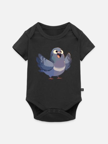 Tauben Taube - Baby Premium Kurzarmbody - Schwarz