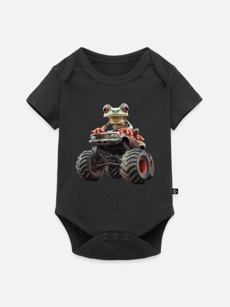 Frosch - Baby Premium Kurzarmbody - Schwarz