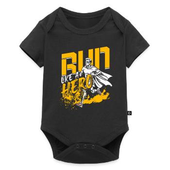 Marathon, marathonien, courez comme un héros - Body à manches courtes Premium Bébé - noir - Devant