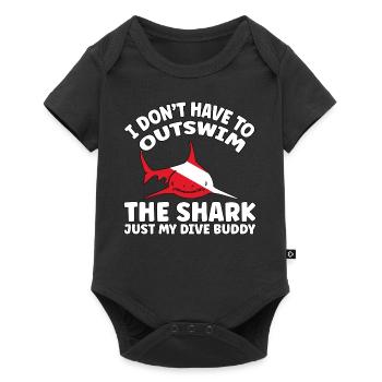 Plongée sous-marine amusante – Citation de Outswim the Shark - Body à manches courtes Premium Bébé - noir - Devant