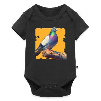Tauben Taube - Baby Premium Kurzarmbody - Schwarz - Vorne