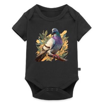 Tauben Taube - Baby Premium Kurzarmbody - Schwarz - Vorne
