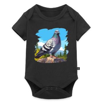 Tauben Taube - Baby Premium Kurzarmbody - Schwarz - Vorne
