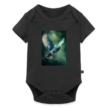 Tauben Taube - Baby Premium Kurzarmbody - Schwarz - Vorne