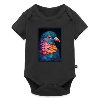 Tauben Taube - Baby Premium Kurzarmbody - Schwarz - Vorne