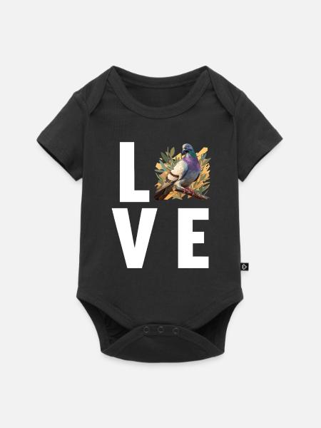 Tauben Taube - Baby Premium Kurzarmbody - Schwarz