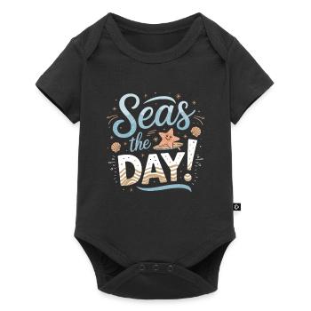 Seas The Day Design maritime avec des étoiles de mer et - Body à manches courtes Premium Bébé - noir - Devant