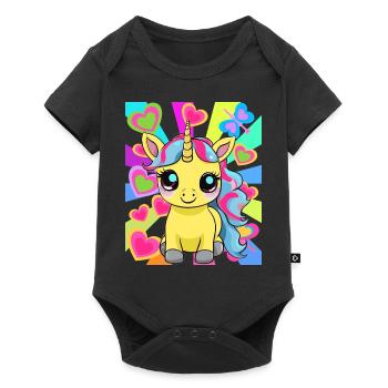 Retro Unicorn Unicorns Kids Child Horse - Baby Premium short-sleeve bodysuit - black - Front