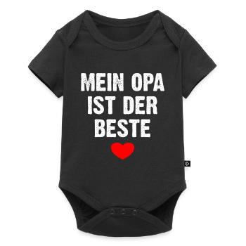 Mein Opa Ist Der Beste - Baby Premium Kurzarmbody - Schwarz - Vorne