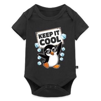 Stay relaxed, says the penguin - Baby Premium short-sleeve bodysuit - black - Front