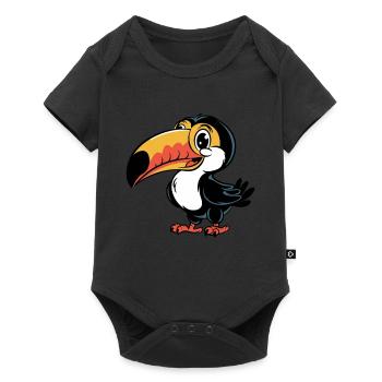 Illustration de dessin animé de toucan joyeux pour - Body à manches courtes Premium Bébé - noir - Devant