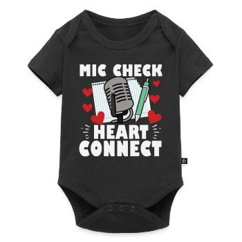 Mic Check Heart Connect Slam Poetry - Baby Premium Kurzarmbody - Schwarz - Vorne