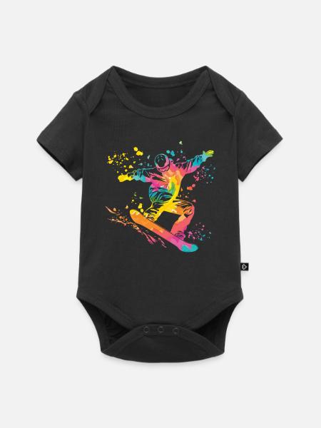 Snowboarder Snowboarding Snowboard - Baby Premium Kurzarmbody - Schwarz
