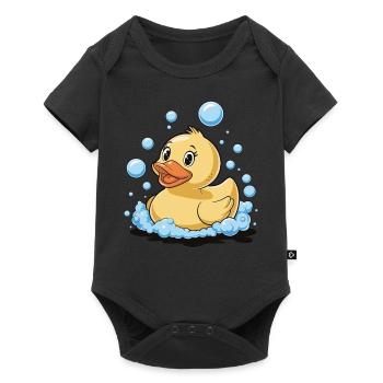 Rubber Duck Bathing Bubbles Water Bird Animal - Baby Premium short-sleeve bodysuit - black - Front
