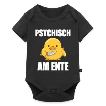 Psychisch Am Ente Lustiger Spruch - Baby Premium Kurzarmbody - Schwarz - Vorne