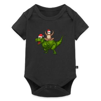 Drôle Dinosaure Paresseux Drôle Noël Dino - Body à manches courtes Premium Bébé - noir - Devant
