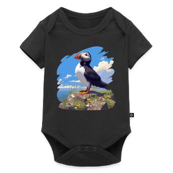 Papageientaucher - Baby Premium Kurzarmbody - Schwarz - Vorne