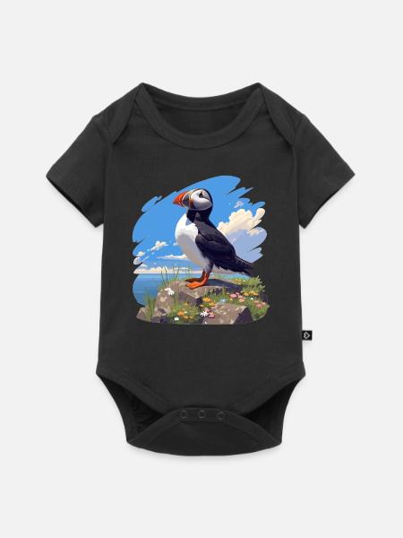 Papageientaucher - Baby Premium Kurzarmbody - Schwarz
