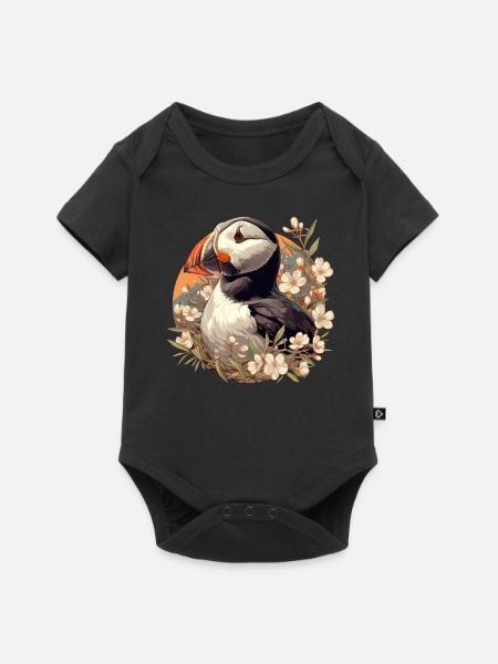 Papageientaucher - Baby Premium Kurzarmbody - Schwarz