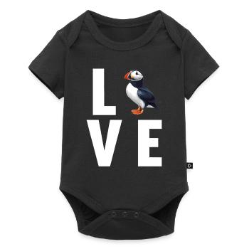 Papageientaucher - Baby Premium Kurzarmbody - Schwarz - Vorne