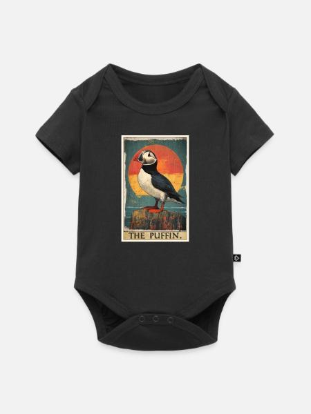 Papageientaucher - Baby Premium Kurzarmbody - Schwarz
