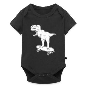 Dinosaure Skateboard T-Rex Dinosaure - Body à manches courtes Premium Bébé - noir - Devant