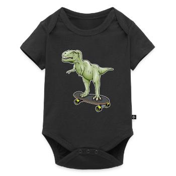 Dinosaure Skateboard T-Rex Dino Dinosaure - Body à manches courtes Premium Bébé - noir - Devant