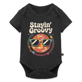 Boule disco colorée avec lunettes de soleil - Body à manches courtes Premium Bébé - noir - Devant