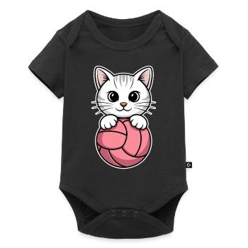 Chat de volley-ball drôle de cadeau de volley-ball - Body à manches courtes Premium Bébé - noir - Devant
