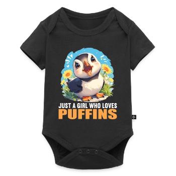 Papageientaucher - Baby Premium Kurzarmbody - Schwarz - Vorne