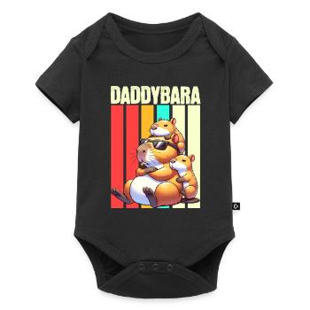 Daddybara Capybara Vater Papa - Baby Premium Kurzarmbody - Schwarz - Vorne