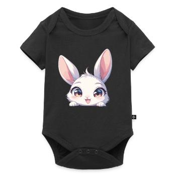 Hasen Hase - Baby Premium Kurzarmbody - Schwarz - Vorne