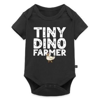 Petit dino fermier - Dinosaure Drôle Dino Farmer - Body à manches courtes Premium Bébé - noir - Devant