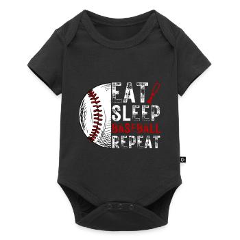 Drôle de baseball disant équipe de baseball - Body à manches courtes Premium Bébé - noir - Devant