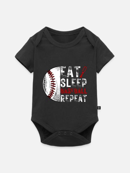 Lustiger Baseball Spruch Baseballteam - Baby Premium Kurzarmbody - Schwarz