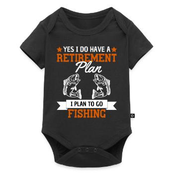 Funny Pensioner Angler Saying Retirement - Baby Premium short-sleeve bodysuit - black - Front