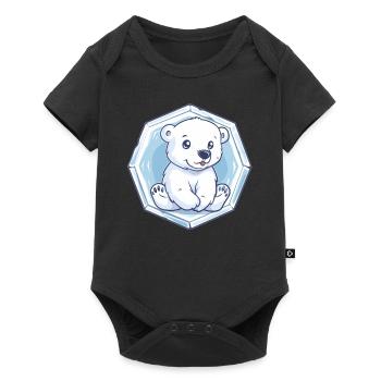 Petit ours polaire dans la glace - Body à manches courtes Premium Bébé - noir - Devant