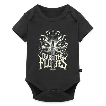 Fürchte die Flöten - Baby Premium Kurzarmbody - Schwarz - Vorne