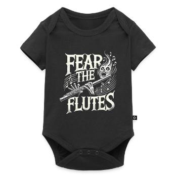 Fürchte die Flöten - Baby Premium Kurzarmbody - Schwarz - Vorne