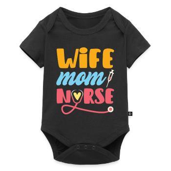 Épouse Maman Infirmière - Body à manches courtes Premium Bébé - noir - Devant