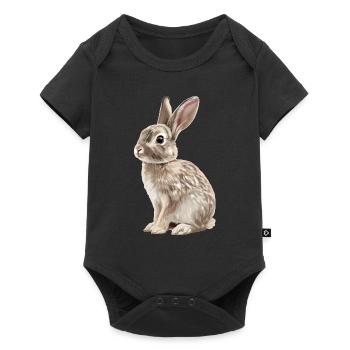 Hasen Hase - Baby Premium Kurzarmbody - Schwarz - Vorne