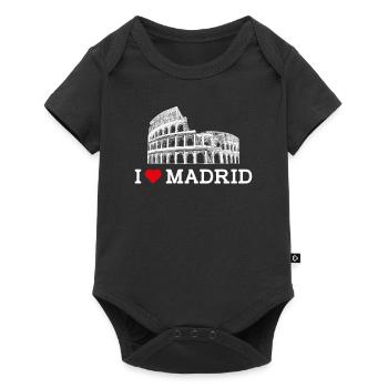 I Love Madrid Colosseum Spain Lover Heart Flag Pun - Baby Premium short-sleeve bodysuit - black - Front
