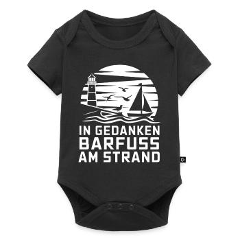 Baltic Sea North Sea coast Barefoot on the beach in thoughts - Baby Premium short-sleeve bodysuit - black - Front