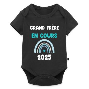 2025 grand frère en cours annonce grossesse - Body à manches courtes Premium Bébé - noir - Devant